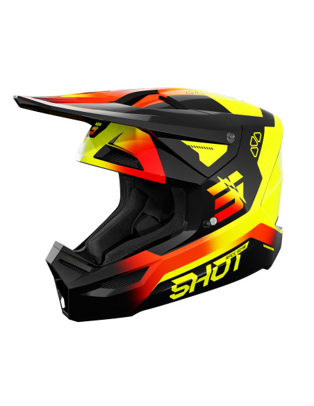 Casque cross enfant Shot 2027 Furious Rocket - Jaune Fluo Brillant
