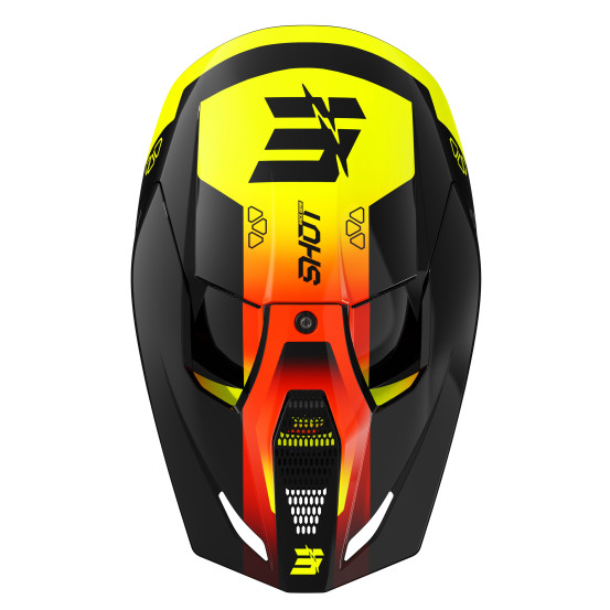 Casque cross enfant Shot 2027 Furious Rocket - Jaune Fluo Brillant