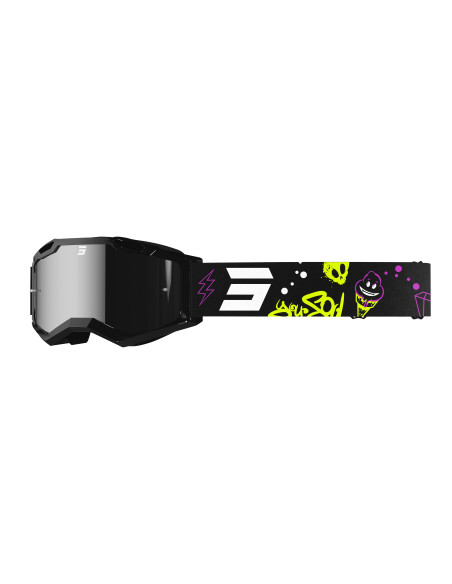 Masque cross enfant Shot 2027 Rocket 2.0 Cartoon - Iridium Noir Brillant