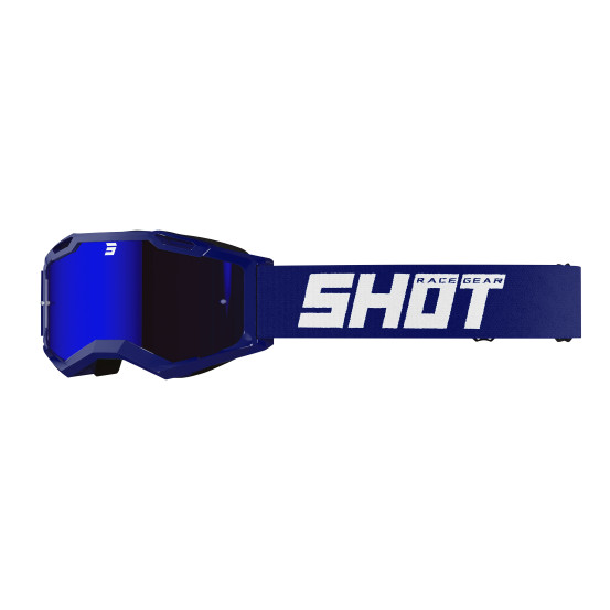 Masque cross enfant Shot 2027 Rocket 2.0 Solid - Iridium Bleu Marine Brillant