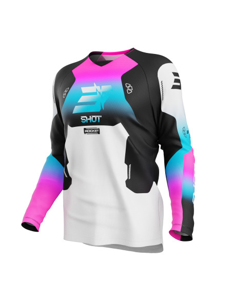 Maillot cross enfant Shot 2027 Draw Rocket - Rose