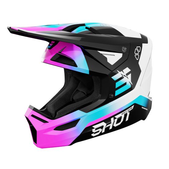 Casque cross enfant Shot 2027 Furious Rocket - Rose Brillant