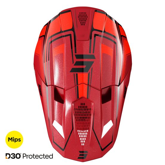 Casque cross Shot 2027 Lite Glory - Rouge Pearl