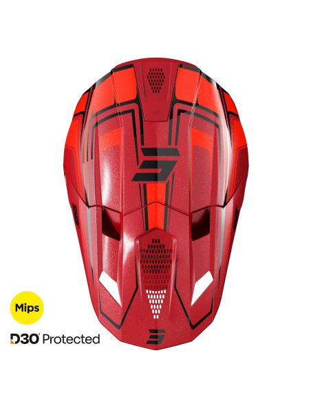 Casque cross Shot 2027 Lite Glory - Rouge Pearl