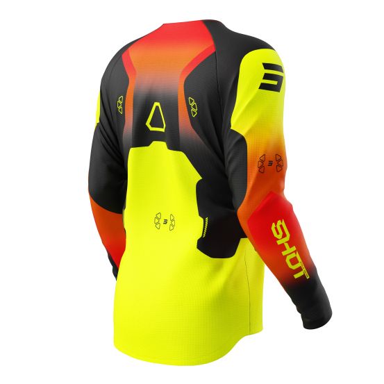 Maillot cross enfant Shot 2027 Draw Rocket - Jaune Fluo