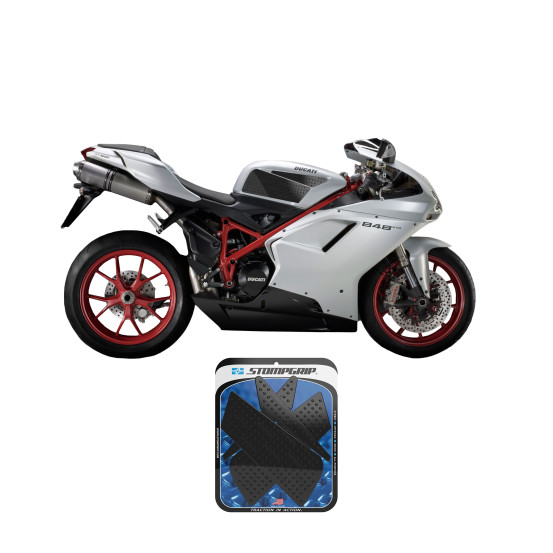 Grip adhésif de réservoir transparent STOMPGRIP - DUCATI 848 2008-13 / 1098 2007-08 / 1198 2009-11 / STREETFIGHTER 2009-13