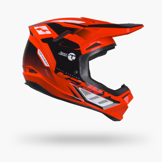 Casque cross Kenny 2027 Titanium Graphic - Neon Red