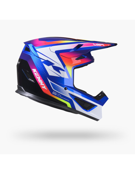 Casque cross Kenny 2027 Track Graphic Plus - Focus Candy Blue