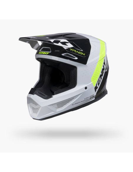 Casque cross Kenny 2027 Track Graphic - Blast White Non Yellow