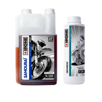 Pack moteur IPONE 2T Samouraï 1 Litre + Huile de boite IPONE Box 2 Semi synthèse 2T 1 Litre