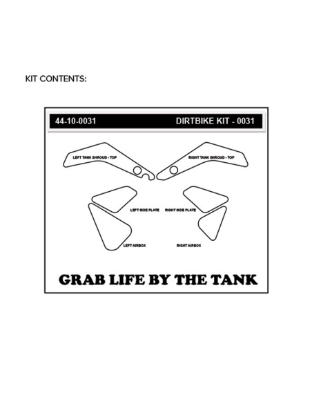 Grip adhésif de réservoir + plastiques STOMPGRIP 3D - KAWASAKI 250 KX-F / 450 KX-F 2006-08