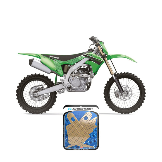 Grip adhésif de réservoir + plastiques STOMPGRIP 3D - KAWASAKI 450 KX-F 2019-23 / 250 KX-F 2021-23