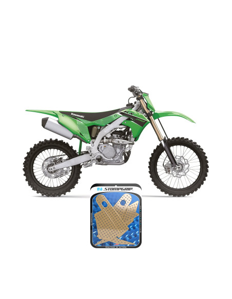 Grip adhésif de réservoir + plastiques STOMPGRIP 3D - KAWASAKI 450 KX-F 2019-23 / 250 KX-F 2021-23