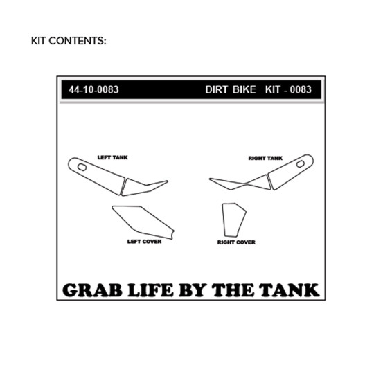 Grip adhésif de réservoir + plastiques STOMPGRIP 3D - KAWASAKI 450 KX-F 2019-23 / 250 KX-F 2021-23