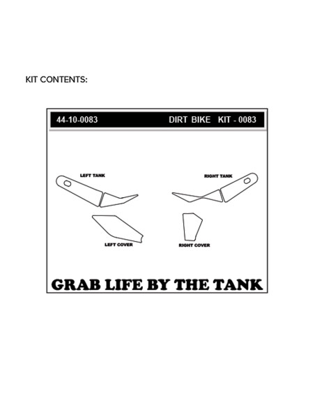 Grip adhésif de réservoir + plastiques STOMPGRIP 3D - KAWASAKI 450 KX-F 2019-23 / 250 KX-F 2021-23