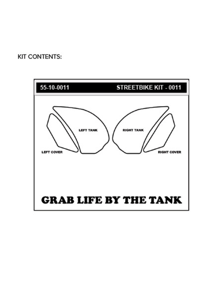 Grip adhésif de réservoir noir STOMPGRIP VOLCANO - YAMAHA 800 FZ8 FAZER 2011-15 / 800 FZ8 2011-13