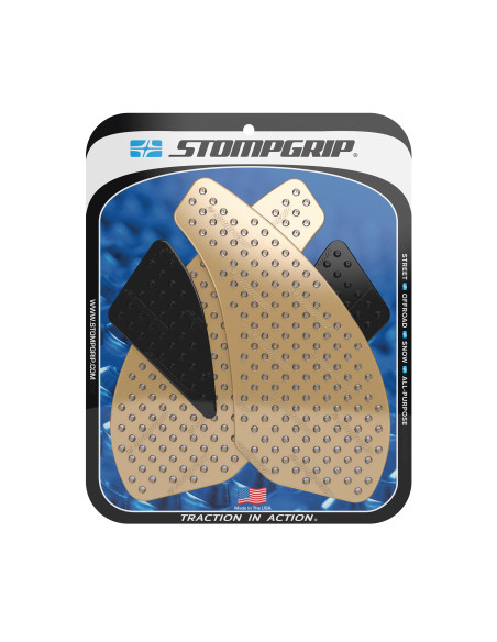 Grip adhésif de réservoir noir et transparent STOMPGRIP VOLCANO - KAWASAKI 600 ZX-6R 2007-08