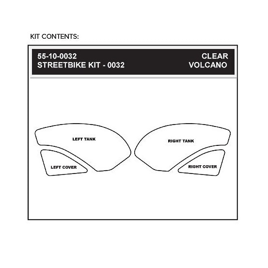 Grip adhésif de réservoir noir et transparent STOMPGRIP VOLCANO - KAWASAKI 600 ZX-6R 2007-08