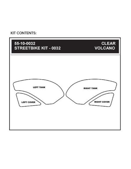 Grip adhésif de réservoir noir et transparent STOMPGRIP VOLCANO - KAWASAKI 600 ZX-6R 2007-08