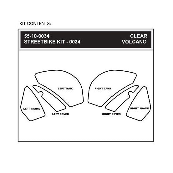 Grip adhésif de réservoir transparent STOMPGRIP VOLCANO - KAWASAKI 1000 ZX-10R 2008-10