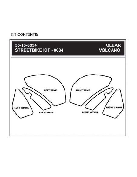 Grip adhésif de réservoir transparent STOMPGRIP VOLCANO - KAWASAKI 1000 ZX-10R 2008-10