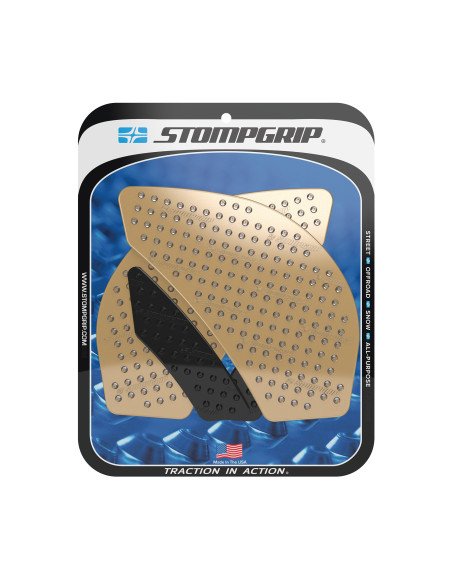 Grip adhésif de réservoir noir et transparent STOMPGRIP VOLCANO - KAWASAKI 600 ZX-6R 2009-16 / 636 ZX-6R 2017-26