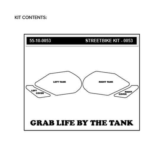 Grip adhésif de réservoir noir et transparent STOMPGRIP VOLCANO - SUZUKI 1000 GSX-R 2007-08