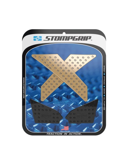 Grip adhésif de réservoir noir et transparent STOMPGRIP VOLCANO - HONDA 700 NC X / 750 NC X 2013-15 / 750 NC X (DCT) 2014-15