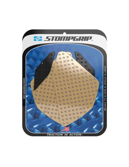 Grip adhésif de réservoir noir et transparent STOMPGRIP VOLCANO - YAMAHA 250 YZF R25 / 300 YZF R3 2015-18