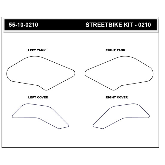 Grip adhésif de réservoir noir STOMPGRIP VOLCANO - SUZUKI 800 GSX-8R / 800 GSX-8S 2024-26