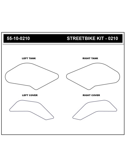 Grip adhésif de réservoir noir et transparent STOMPGRIP VOLCANO - SUZUKI 800 GSX-8R / 800 GSX-8S 2024-26