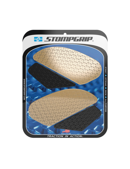 Grip adhésif de réservoir noir et transparent STOMPGRIP ICON - YAMAHA 600 YZF R6 2006-07