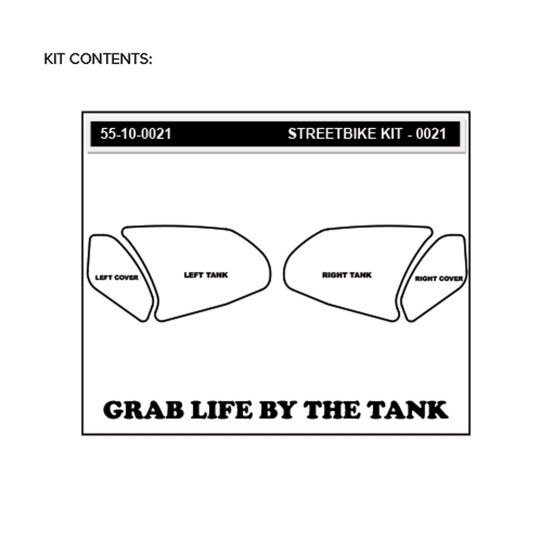 Grip adhésif de réservoir noir et transparent STOMPGRIP ICON - HONDA 1000 CBR-RR 2008-11