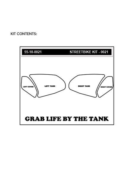 Grip adhésif de réservoir noir et transparent STOMPGRIP ICON - HONDA 1000 CBR-RR 2008-11