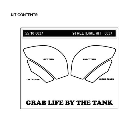 Grip adhésif de réservoir noir et transparent STOMPGRIP ICON - KAWASAKI 600 ZX-6R 2009-16 / 636 ZX-6R 2017-26
