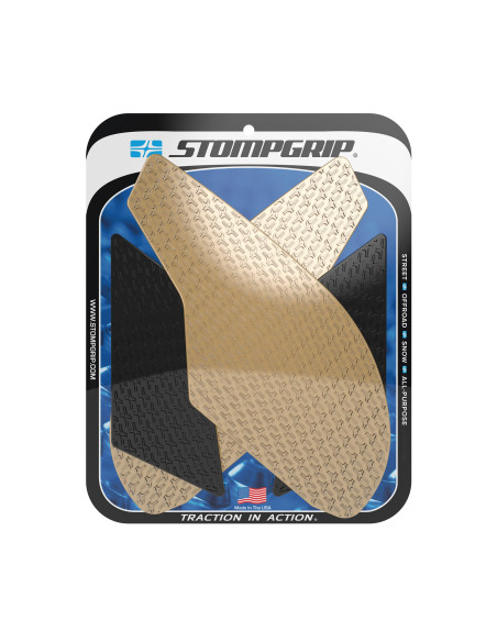 Grip adhésif de réservoir noir et transparent STOMPGRIP ICON - SUZUKI 650 SV / 650 SV S / 650 SV X CAFE RACER