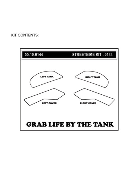 Grip adhésif de réservoir noir et transparent STOMPGRIP ICON - KAWASAKI 900 Z 2021-25 / 900 Z SE 2022-24