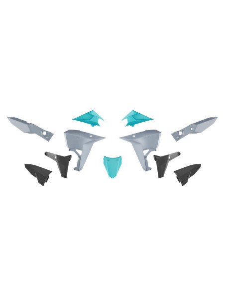 Kit plastiques RACETECH Revolution - gris bleu cyan - KOVE 800 X 2025-2026
