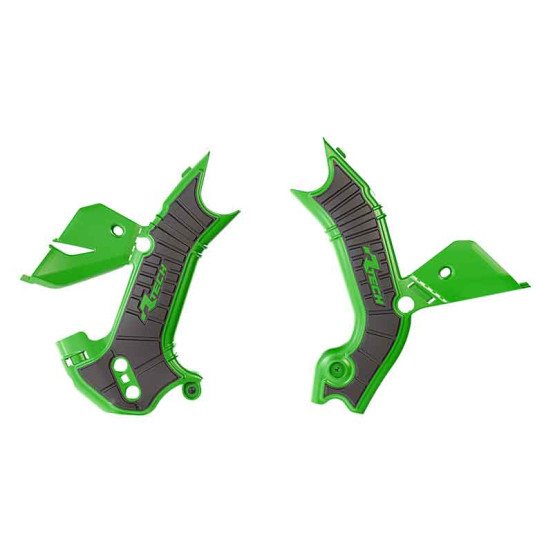 Protections de cadre RACETECH - vert noir - Kawasaki KX 2024-2027
