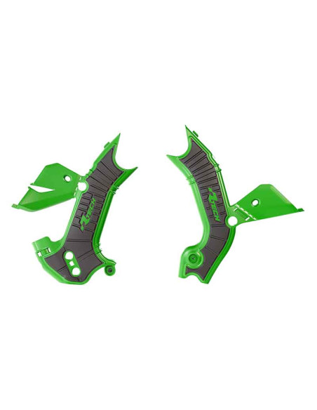 Protections de cadre RACETECH - vert noir - Kawasaki KX 2024-2027