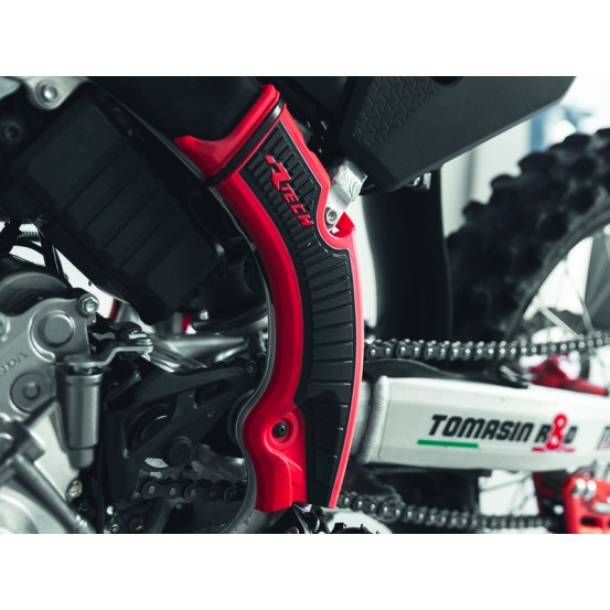 Protections de cadre RACETECH - rouge noir - Honda CRF-R 2025-2027