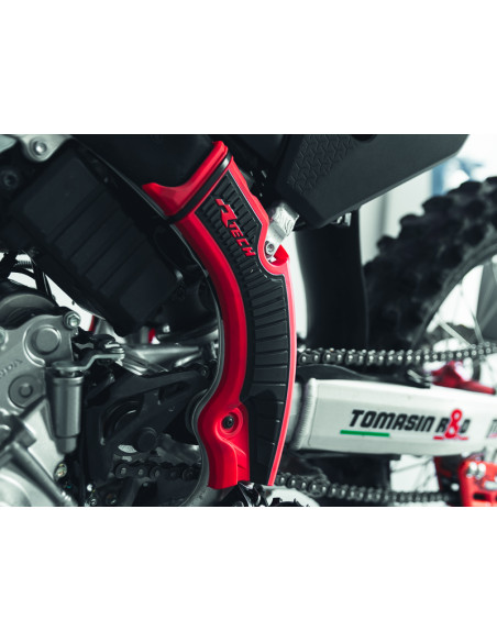 Protections de cadre RACETECH - rouge noir - Honda CRF-R 2025-2027