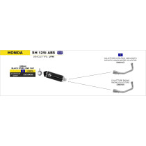 Collecteur racing pour pot ARROW Urban - non homologué - HONDA SH 125I ABS - SH 150I ABS 2012-2016