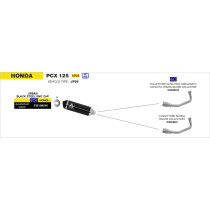 Collecteur racing pour ARROW Urban - non homologué - HONDA PCX 150 2012-2016 - PCX 125 2012-2017 - SH 125I - SH 150I 2017-2019