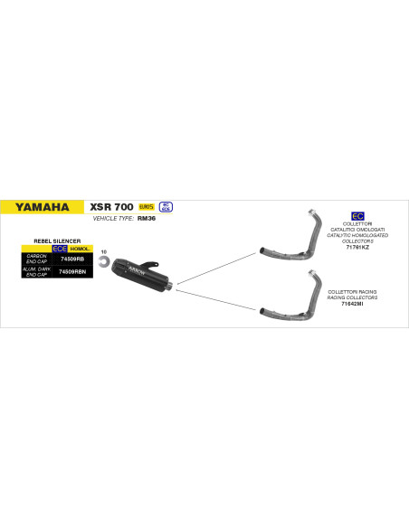 Collecteurs racing pour silencieux ARROW Jet-Race - non homologué - YAMAHA