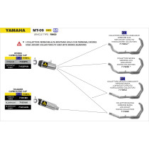 Kit collecteurs catalytique version basse ARROW - homologué - YAMAHA MT-09 2021-2023