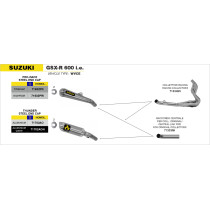 Raccord intermédiaire ARROW pour collecteurs d'origine - SUZUKI GSX-R 600 IE - GSX-R 750 IE 2006-2007