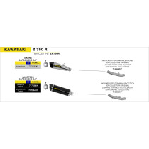 Raccord pour silencieux ARROW Race-Tech - KAWASAKI Z 750 2007-2014 - Z 750 R 2011-2014