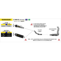 Raccord ARROW pour silencieux X-Kone et Race-Tech - KAWASAKI Z 800 E 2013-2016