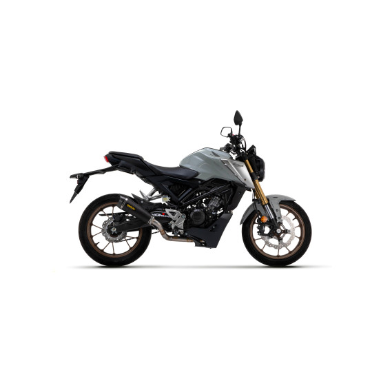 Ligne complète avec silencieux X-Kone ARROW - inox dark - embout carbone - homologué - HONDA CB 125 R 2021-2024